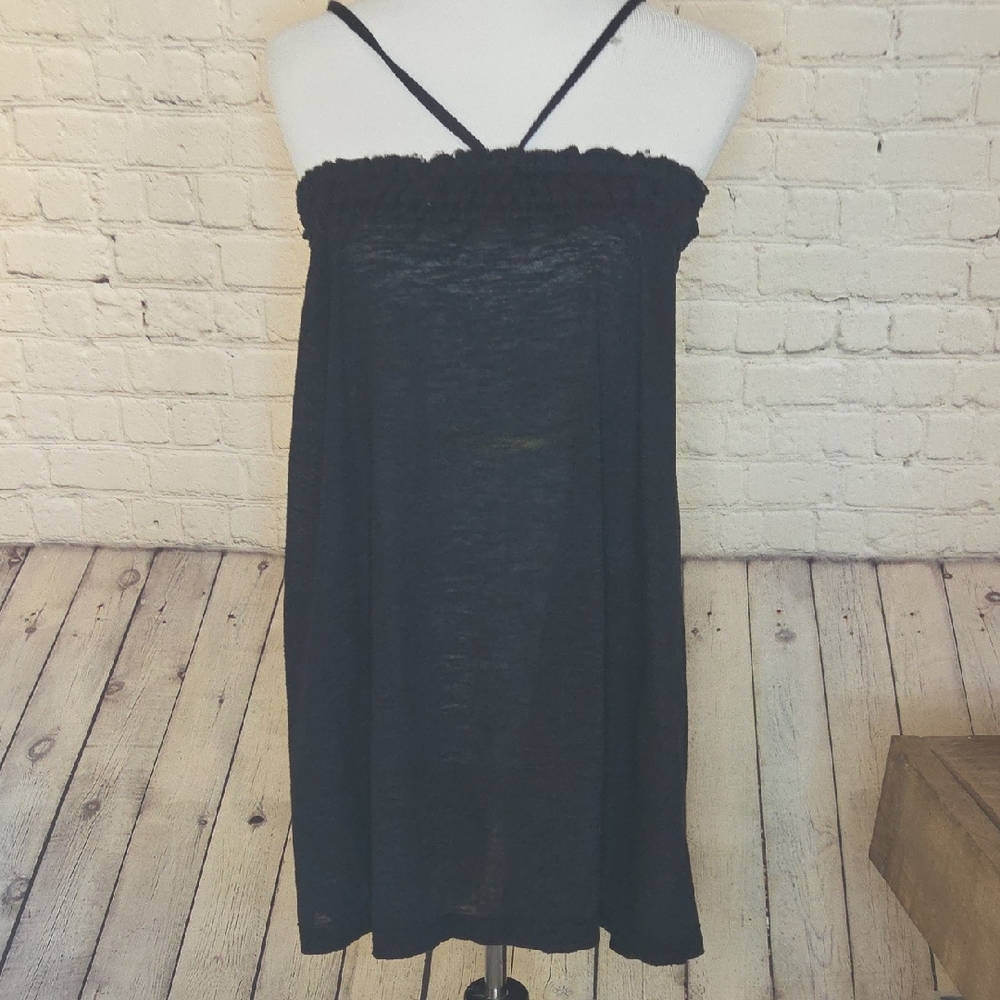 Black Spaghetti-Strap Swim Coverup